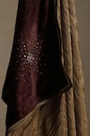 Shop_Weaver Story_Brown Sequins, Embroidery Floral Hand Dushala _Online_at_Aza_Fashions