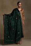 Buy_Weaver Story_Green Embroidery Floral Hand Dushala _at_Aza_Fashions