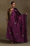 Buy_Weaver Story_Purple Hand Embroidered Floral Dushala _at_Aza_Fashions