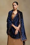 Buy_Weaver Story_Blue Sequins Hand Embroidered Dushala _at_Aza_Fashions