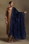 Weaver Story_Blue Sequins Hand Embroidered Dushala _Online_at_Aza_Fashions