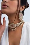 Buy_Zevar King_Pink Stones Victorian Bloom Choker Set _at_Aza_Fashions