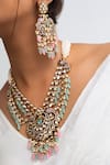 Zevar King_Multi Color Stones, Beads Embellished Necklace Set _Online_at_Aza_Fashions