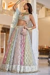 Buy_Abhinav Mishra_Multi Color Net Embroidery Lurex Mirror Bahar Jaal Bridal Lehenga Set _at_Aza_Fashions