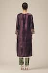 Buy_Saundh_Purple Velvet Embroidered Zari Round Kurta Pant Set _Online_at_Aza_Fashions