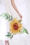 Ozeqo_White Neoprene Embroidery Off-shoulder Floral Hand Midi Dress With Cape _Online_at_Aza_Fashions