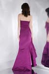 Shop_Ozeqo_Purple Neoprene Off Shoulder Bradley Asymmetric Tiered Dress With 3d Bow Wrap _at_Aza_Fashions