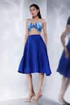 Buy_Ozeqo_Blue Neoprene Embroidery Sequins Sweetheart Elina Bustier With Skirt _at_Aza_Fashions