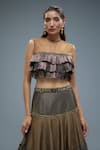 Buy_Rocky Star_Green Raw Silk Closed Illusion Neck Frilly Tiered Lehenga With Blouse _Online_at_Aza_Fashions