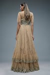 Shop_Rocky Star_Beige Net Embroidery Sequins Round Frill Flared Gown _at_Aza_Fashions