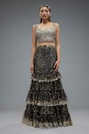 Buy_Rocky Star_Black Net Embroidery Sequins Sweetheart Mermaid Lehenga With Blouse _at_Aza_Fashions