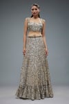 Buy_Rocky Star_Multi Color Net Embroidery Sequins Sweetheart A-line Lehenga With Blouse _at_Aza_Fashions