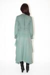 Shop_Leh Studios_Green Viscose Round Neck High-low Draped Cut-out Dress _at_Aza_Fashions