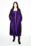 Buy_Leh Studios_Purple Silk Oversized Trench Coat _at_Aza_Fashions