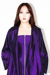 Leh Studios_Purple Silk Oversized Trench Coat _Online_at_Aza_Fashions