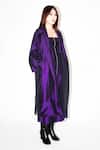 Shop_Leh Studios_Purple Silk Oversized Trench Coat _Online_at_Aza_Fashions