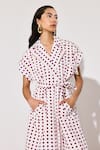 Buy_Twinkle Hanspal_White Crepe Disco Print Trench Coat _at_Aza_Fashions