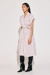 Buy_Twinkle Hanspal_White Crepe Disco Print Trench Coat _Online_at_Aza_Fashions