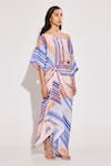 Shop_TWINKLE HANSPAL_Blue Crepe Print Abstract Stripe One Shoulder Neck Draped Maxi Dress _Online_at_Aza_Fashions