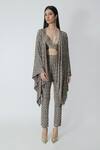 Chhaya Mehrotra_Brown Brocade Embroidery Sweetheart Neck Metallic Floral Bralette _Online_at_Aza_Fashions