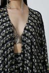 Shop_Chhaya Mehrotra_Black Rhinestone Embellished Cape _Online_at_Aza_Fashions