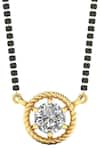 Buy_Divine Solitaires_Gold Plated Imitation Diamonds Solitaire Pendant Necklace_at_Aza_Fashions
