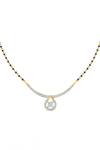 Buy_Divine Solitaires_Yellow Teardrop Diamond Mangalsutra_at_Aza_Fashions