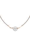 Buy_Divine Solitaires_Rose Gold Trellis Swerve Diamond Pendant Necklace_at_Aza_Fashions