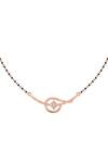 Shop_Divine Solitaires_Rose Gold Trellis Swerve Diamond Pendant Necklace_at_Aza_Fashions
