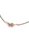 Divine Solitaires_Rose Gold Trellis Swerve Diamond Pendant Necklace_Online_at_Aza_Fashions