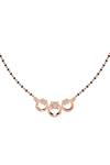 Shop_Divine Solitaires_Rose Gold Imitation Diamonds Trellis Stone Studded Mangalsutra_at_Aza_Fashions