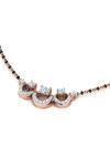 Divine Solitaires_Rose Gold Imitation Diamonds Trellis Stone Studded Mangalsutra_Online_at_Aza_Fashions