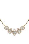 Buy_Divine Solitaires_Gold Plated Imitation Diamonds 18kt Leaf Gleam Mangalsutra_at_Aza_Fashions