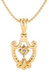 Shop_Divine Solitaires_Gold Plated French Shield Diamond Pendant_at_Aza_Fashions