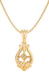 Shop_Divine Solitaires_Gold Plated Horse Shoe Diamond Pendant_at_Aza_Fashions