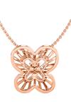 Shop_Divine Solitaires_Rose Gold Butterfly Diamond Pendant In_at_Aza_Fashions