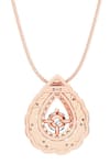 Shop Divine Solitaires Rose Gold Diamond Twist Teardrop Pendant at Aza Fashions Shop_Divine Solitaires_Rose Gold Diamond Twist Teardrop Pendant_at_Aza_Fashions