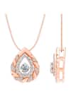 Buy Divine Solitaires Rose Gold Diamond Twist Teardrop Pendant Online at Aza Fashions Buy_Divine Solitaires_Rose Gold Diamond Twist Teardrop Pendant_Online_at_Aza_Fashions