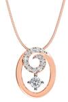 Buy_Divine Solitaires_Rose Gold Diamond Oval Swirl Pendant_at_Aza_Fashions