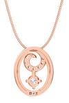 Shop_Divine Solitaires_Rose Gold Diamond Oval Swirl Pendant_at_Aza_Fashions