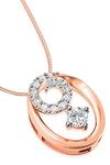Divine Solitaires_Rose Gold Diamond Oval Swirl Pendant_Online_at_Aza_Fashions