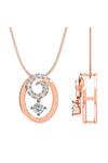 Buy_Divine Solitaires_Rose Gold Diamond Oval Swirl Pendant_Online_at_Aza_Fashions