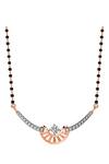 Buy_Divine Solitaires_Rose Gold Diamond Studded Mangalsutra_at_Aza_Fashions