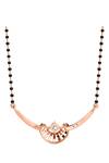 Shop_Divine Solitaires_Rose Gold Diamond Studded Mangalsutra_at_Aza_Fashions
