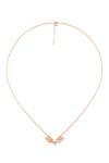 Shop_Divine Solitaires_Rose Gold Imitation Diamonds Pendant Necklace_at_Aza_Fashions