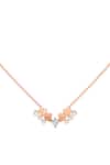 Divine Solitaires_Rose Gold Imitation Diamonds Pendant Necklace_Online_at_Aza_Fashions