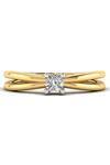 Shop_Divine Solitaires_Yellow Imitation Diamonds Gold Round Cut Ring_at_Aza_Fashions