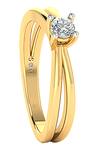 Divine Solitaires_Yellow Imitation Diamonds Gold Round Cut Ring_Online_at_Aza_Fashions