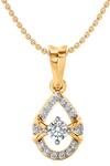 Buy Divine Solitaires Gold Plated Teardrop Diamond Pendant at Aza Fashions Buy_Divine Solitaires_Gold Plated Teardrop Diamond Pendant_at_Aza_Fashions