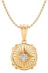 Buy_Divine Solitaires_Yellow Diamond 18kt Gold Round Shaped Pendant _at_Aza_Fashions